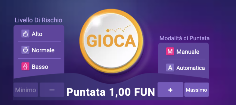 Selezione della dimensione della puntata di Plinko
