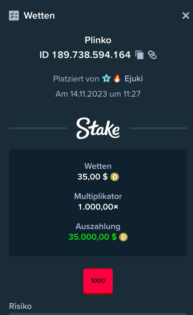 Vincere 35.000 dollari al Plinko